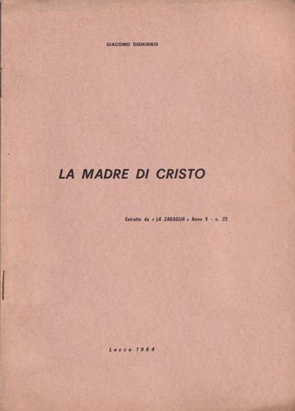 La madre di Cristo - copertina