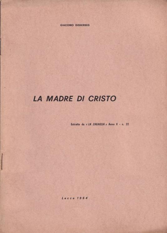 La madre di Cristo - copertina
