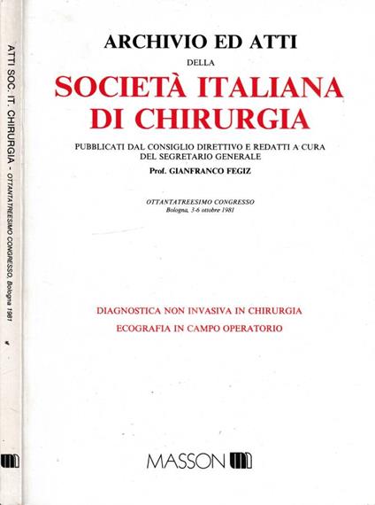 Archivio ed atti della Società Italiana di Chirurgia - copertina