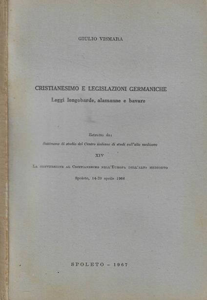 Cristianesimo e Legislazioni Germaniche - copertina