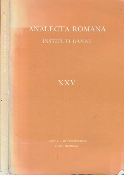 Analecta romana instituti Danici vol XXV - copertina
