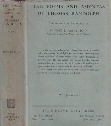 The poems and amyntas of Thomas Randolph - copertina