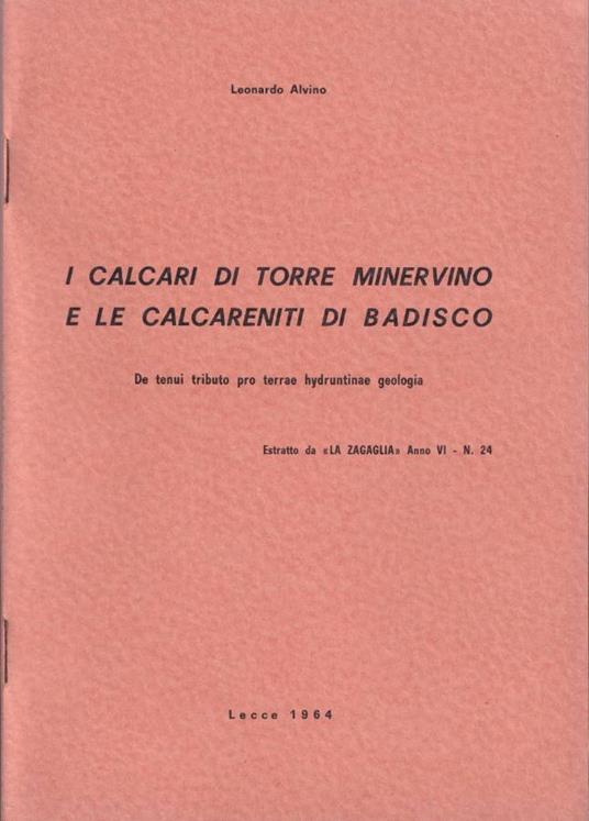 I calcari di Torre Minervino e le calcareniti di Badisco - copertina