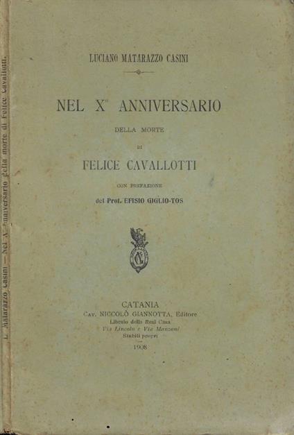Nel X° Anniversario della Morte di Felice Cavallotti - copertina