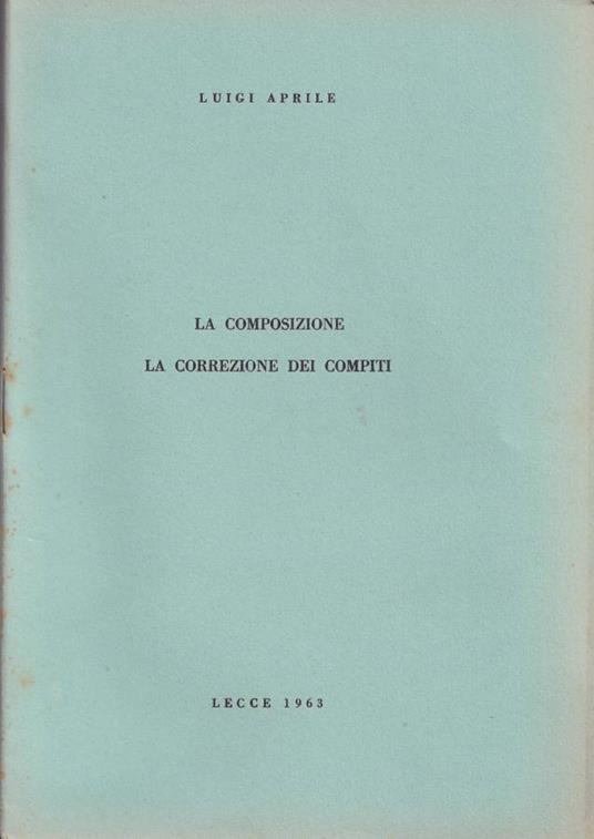 La composizione - La correzione dei compiti - copertina