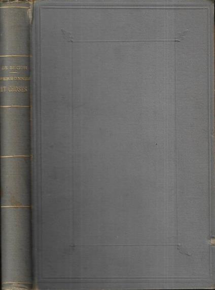 Personnes et choses - copertina