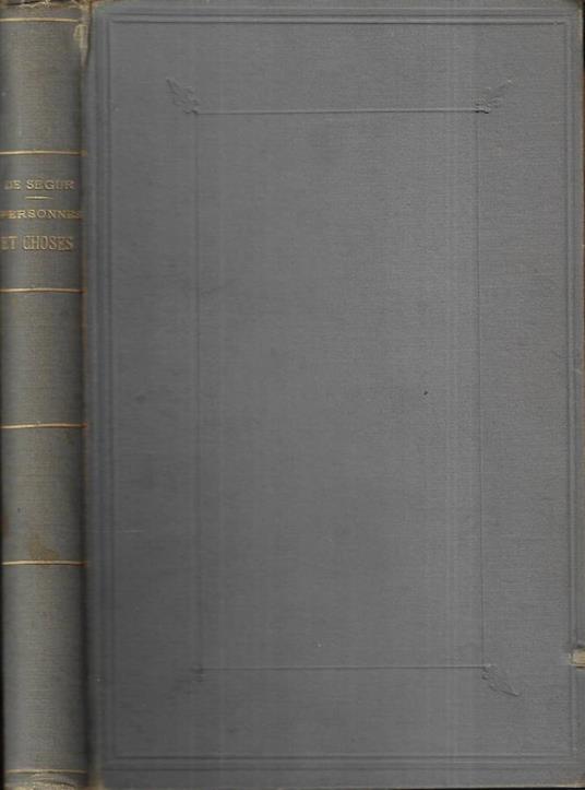 Personnes et choses - copertina