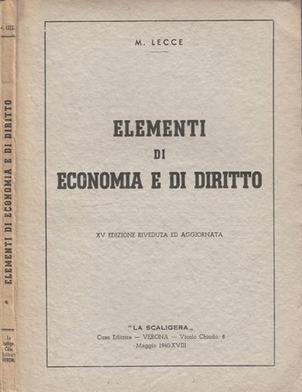 Elementi di economia e diritto - copertina