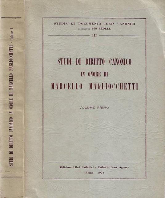 Studi di diritto canonico in onore di Marcello Magliocchetti - copertina