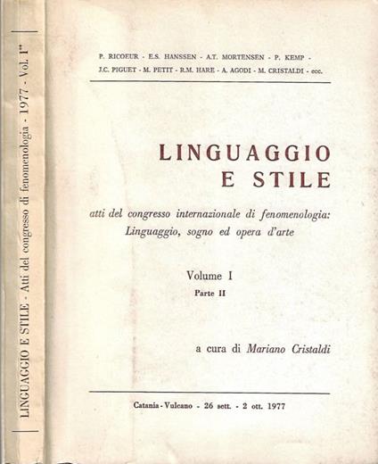Linguaggio e stile - copertina