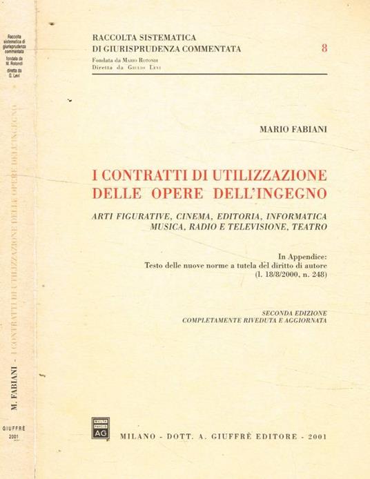 I contratti di utilizzazione delle opere dell'ingegno - copertina