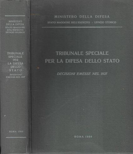 Tribunale speciale per la difesa dello Stato - copertina