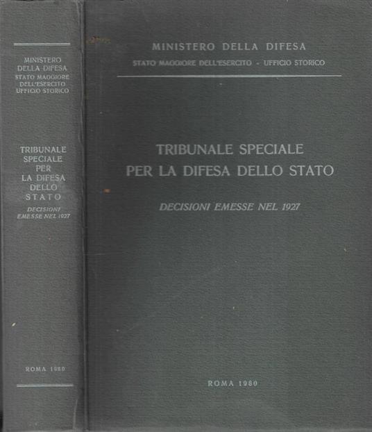 Tribunale speciale per la difesa dello Stato - copertina