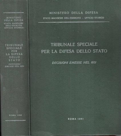 Tribunale speciale per la difesa dello Stato - copertina
