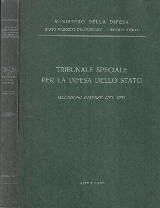 Tribunale speciale per la difesa dello Stato - copertina