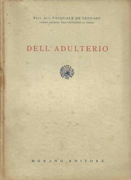 Dell'Adulterio - copertina