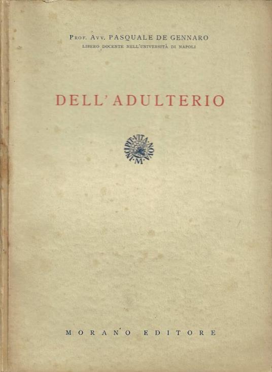 Dell'Adulterio - copertina