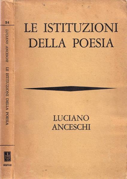 Le istituzioni della poesia - Luciano Anceschi - copertina