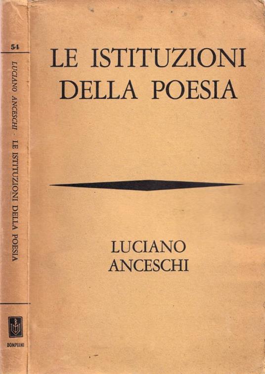 Le istituzioni della poesia - Luciano Anceschi - copertina