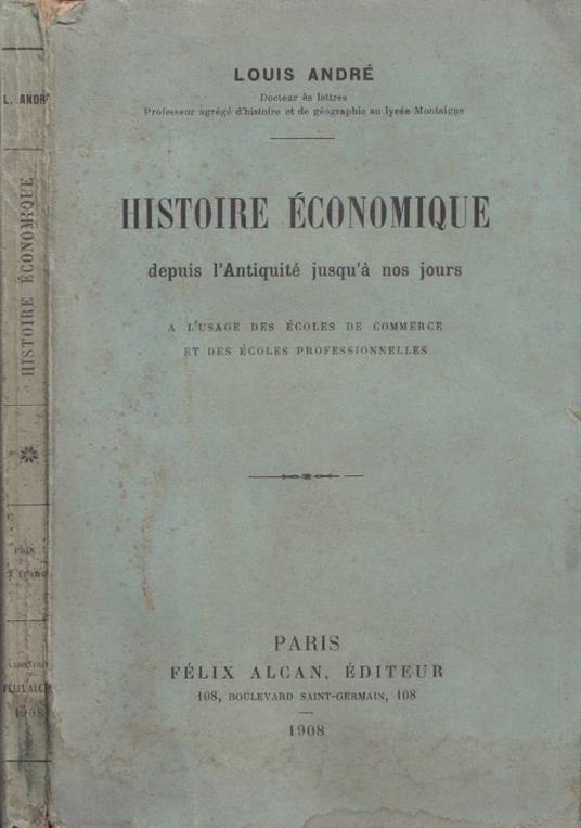 Histoire économique - Louis André - copertina