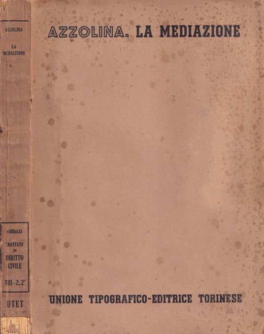 La mediazione - Umberto Azzolina - copertina