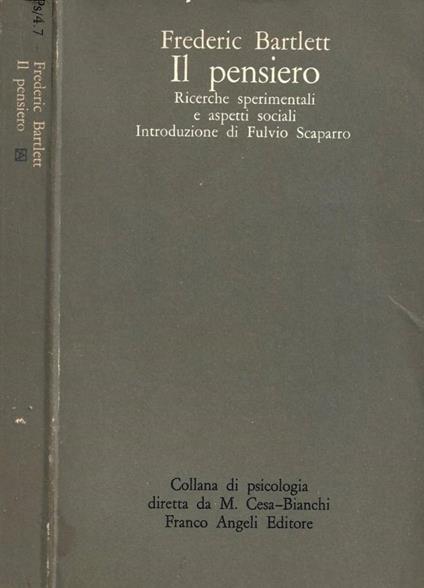 Il pensiero - Frederic Bartlett - copertina