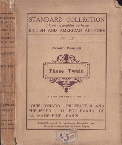 These twain, vol. I - Arnold Bennett - copertina
