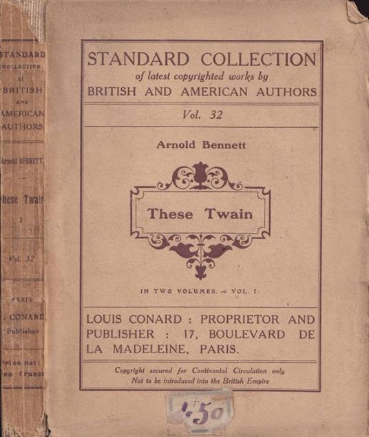 These twain, vol. I - Arnold Bennett - copertina