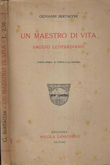 Un maestro di vita - Giovanni Bertacchi - copertina