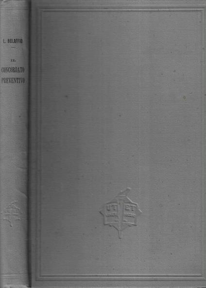 Il concordato preventivo - Leone Bolaffio - copertina