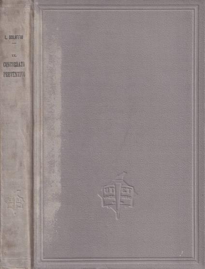 Il concordato preventivo - Leone Bolaffio - copertina
