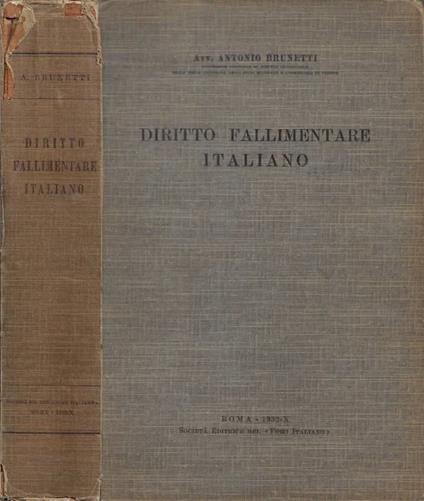 Diritto Fallimentare Italiano - Antonio Brunetti - copertina