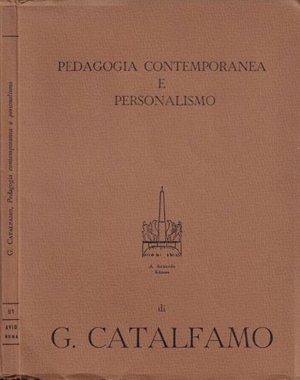 Pedagogia contemporanea e personalismo - Giuseppe Catalfamo - copertina
