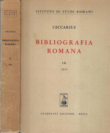 Bibliografia romana IX - Ceccarius - copertina