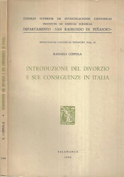 Introduzione del divorzio e sue conseguenze in Italia ( Autografo ) - Raffaele Coppola - copertina