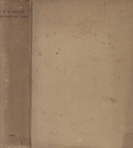 Niccolò de' Lapi - Massimo D'Azeglio - copertina