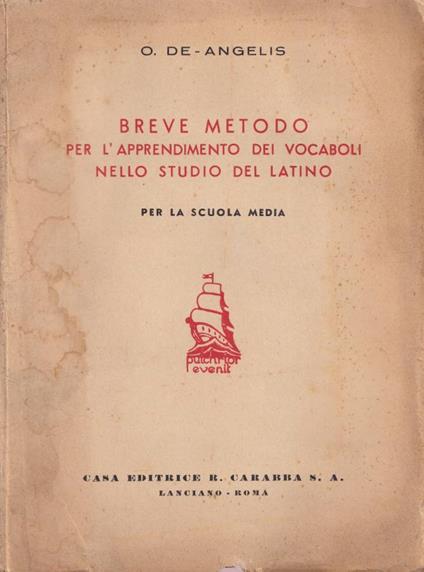 Breve metodo per l'apprendimento dei vocaboli - Ottavio De Angelis - copertina