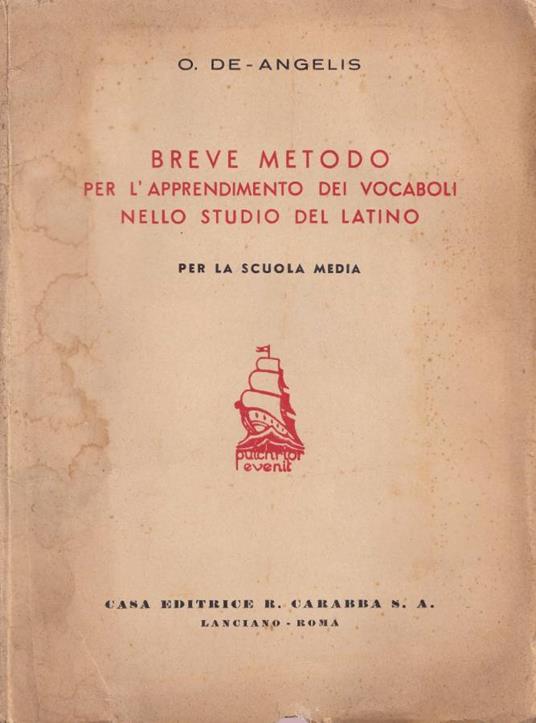 Breve metodo per l'apprendimento dei vocaboli - Ottavio De Angelis - copertina