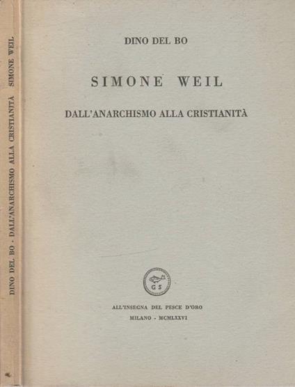 Simone Weil (Autografo) - Dino Del Bo - copertina
