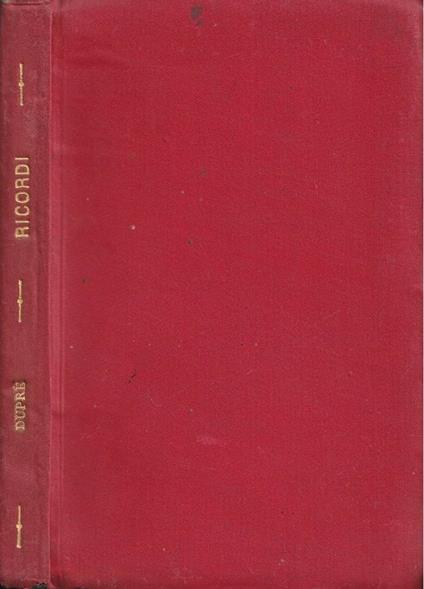 Dai ricordi autobiografici - Giovanni Duprè - copertina