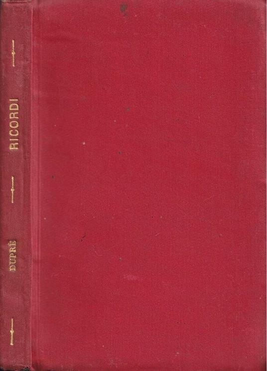 Dai ricordi autobiografici - Giovanni Duprè - copertina