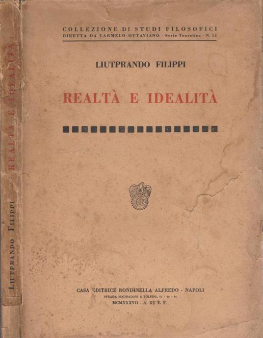Realtà e idealità - Liutprando Filippi - copertina