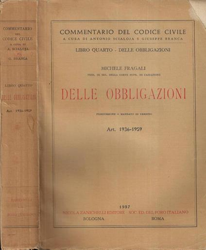 Delle obbligazioni - Michele Fragali - copertina