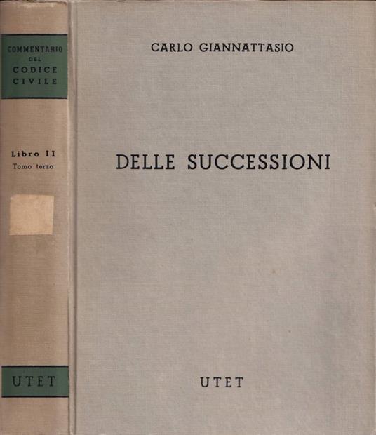Delle successioni - Carlo Giannattasio - copertina