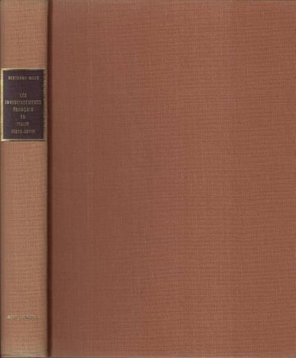 Les investissements francais en Italie ( 1815 - 1914 ) - Bertrand Gille - copertina