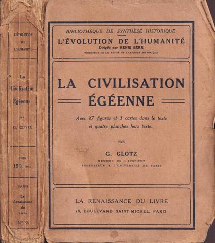 La civilisation égéenne - Gustave Glotz - copertina