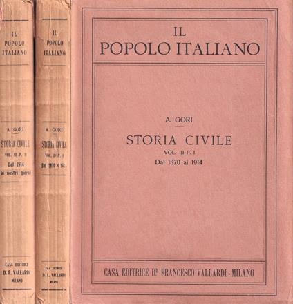 Storia civile, vol. III, p. I e II - A. Gori - copertina