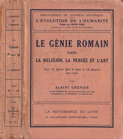 Le génie romain - Albert Grenier - copertina