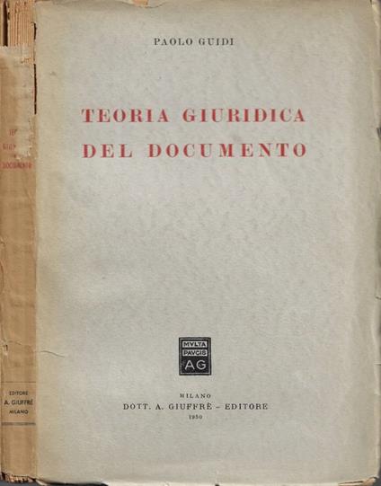 Teoria Giuridica del Documento - Paolo Guidi - copertina