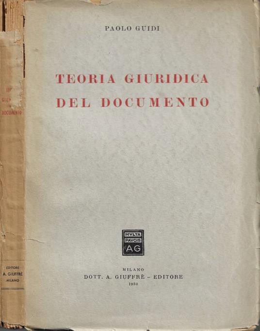 Teoria Giuridica del Documento - Paolo Guidi - copertina